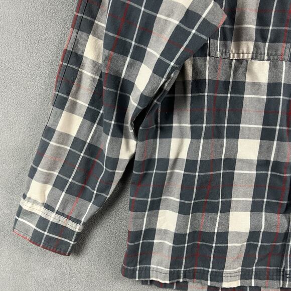 Wrangler ATG Shirt Mens Extra Large Blue Plaid Button Up Outdoor Hiking Pockets - Picture 4 of 9